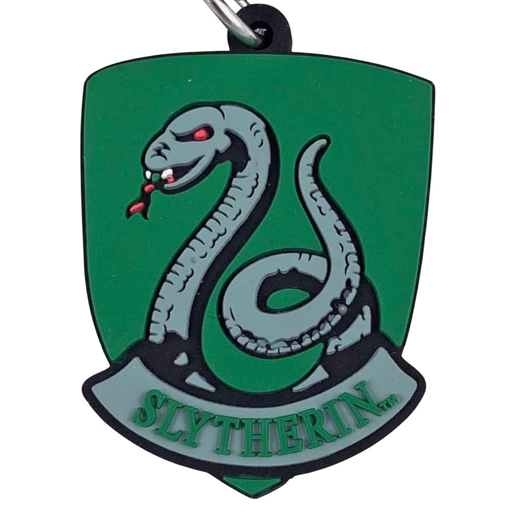 Harry Potter Slytherin Lanyard Unisex Green Excellent Plaid ID Holder Charm - Picture 2 of 4